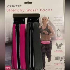 Evrifit Stretchy Waist Packs - Pink and Gray